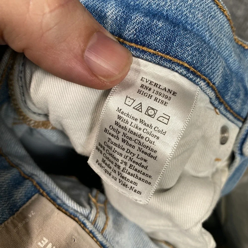 Everlane High Rise‎ Skinny Jeans Light Wash Blue Denim Size 24 Regular